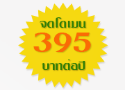 จดโดเมนเนม 395 บาทต่อปีเท่านั้น